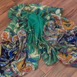 Multi Print Bold Color Scarf
